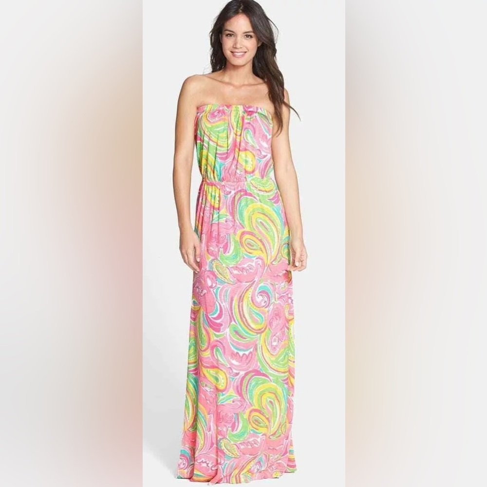 Lilly Pulitzer S Marlisa All Nighter Jersey strapless maxi dress